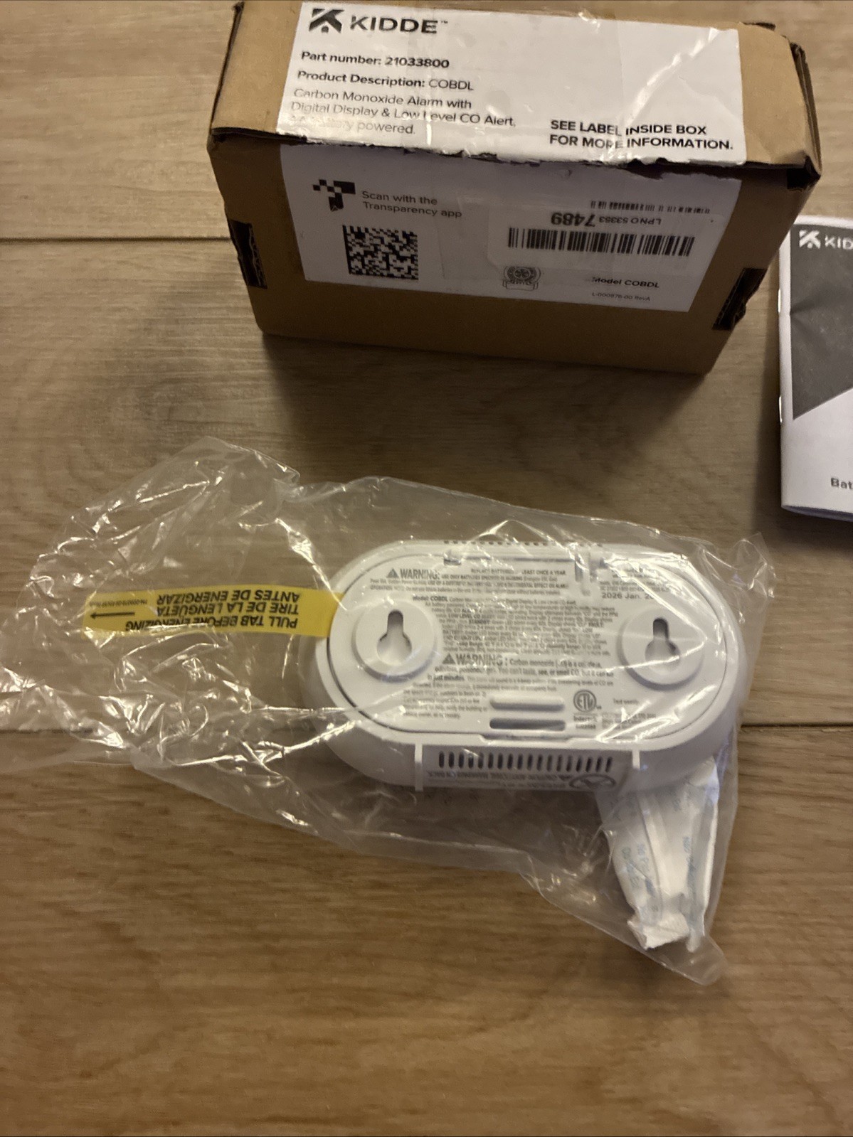 Kidde COBDL Portable Carbon Monoxide Detector CO Alarm 10 Year Backlit Display