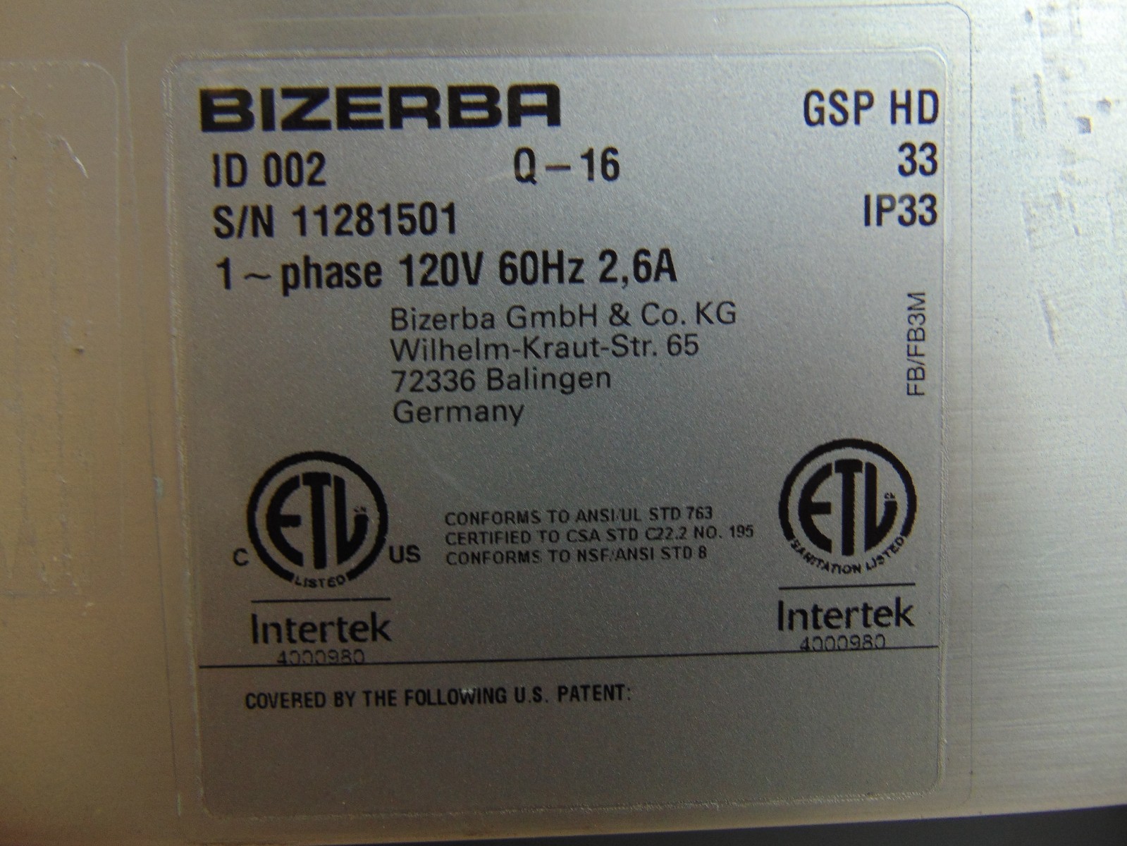 Bizerba 13” Blade Automatic Gravity Feed Deli Slicer