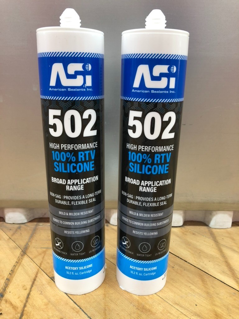 ASI 502 100% RTV Silicone Sealant White Food Grade 10.2 Oz Cartridge NEW