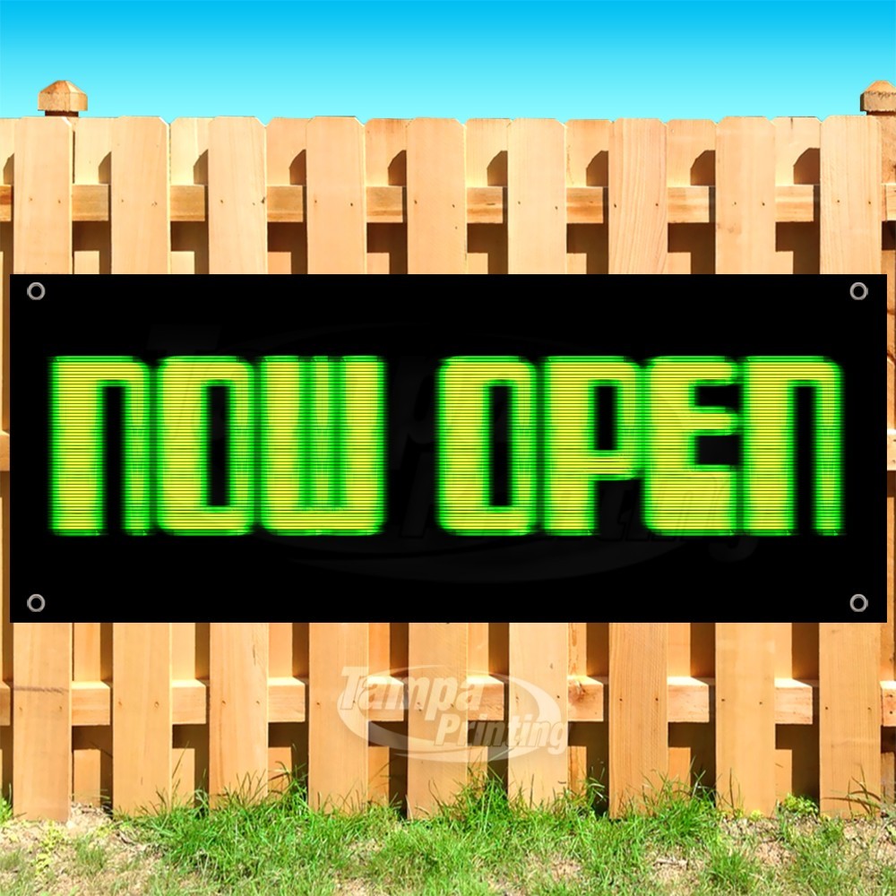 NOW OPEN Advertising Business Company Store Vinyl Banner Flag Sign USA SB11287