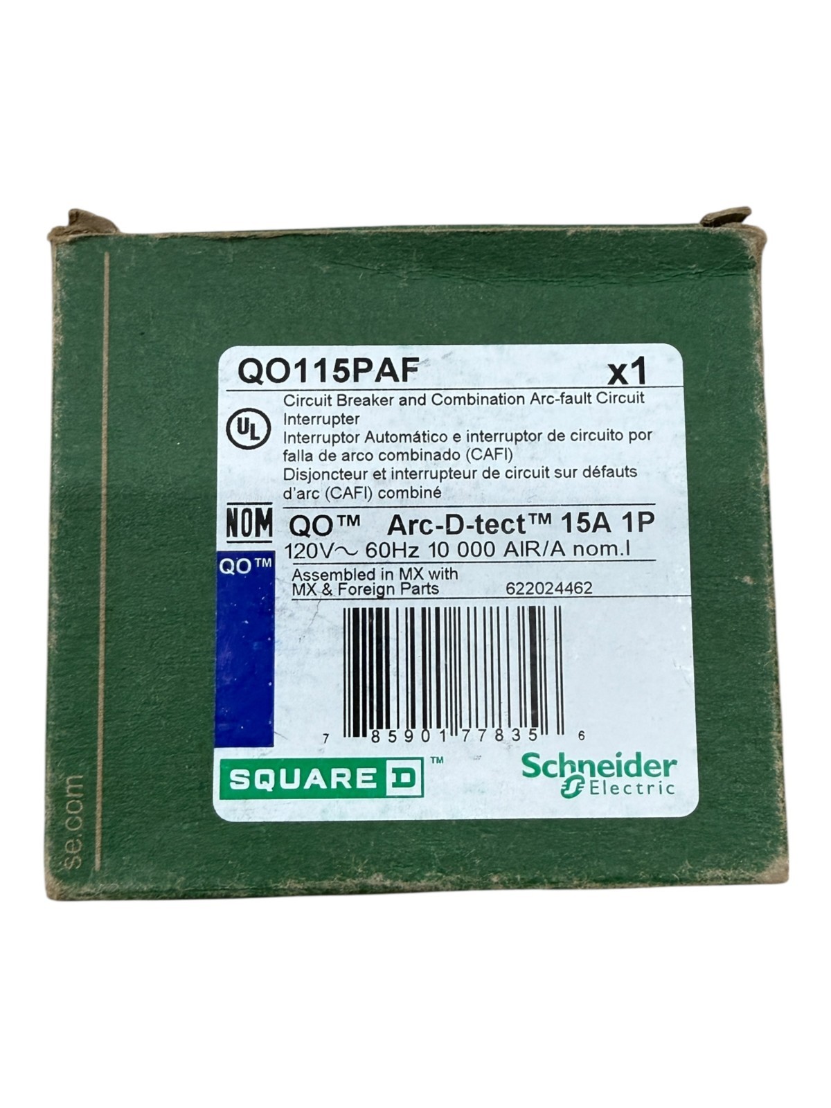 10 PCS SQUARE D QO115PAF QO 1P 15AMP AFCI ARC-FAULT CIRCUIT BREAKERS