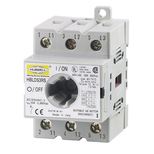 Hubbell Wiring Device-Kellems Hblds3rs Replacment Disconnect Switch,30A