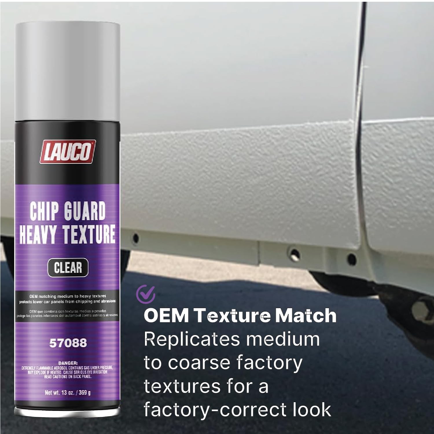 LAUCO Heavy Texture Chip Guard Clear Aerosol Spray Can – 14oz Durable Acrylic