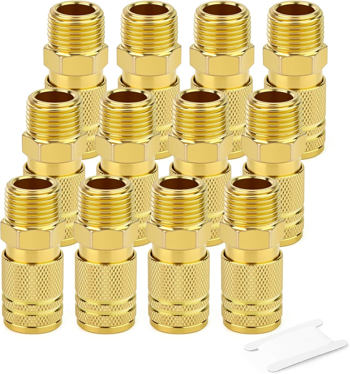 12PCS Brass Industrial Coupler Quick Connect for Air Tools and Equipment