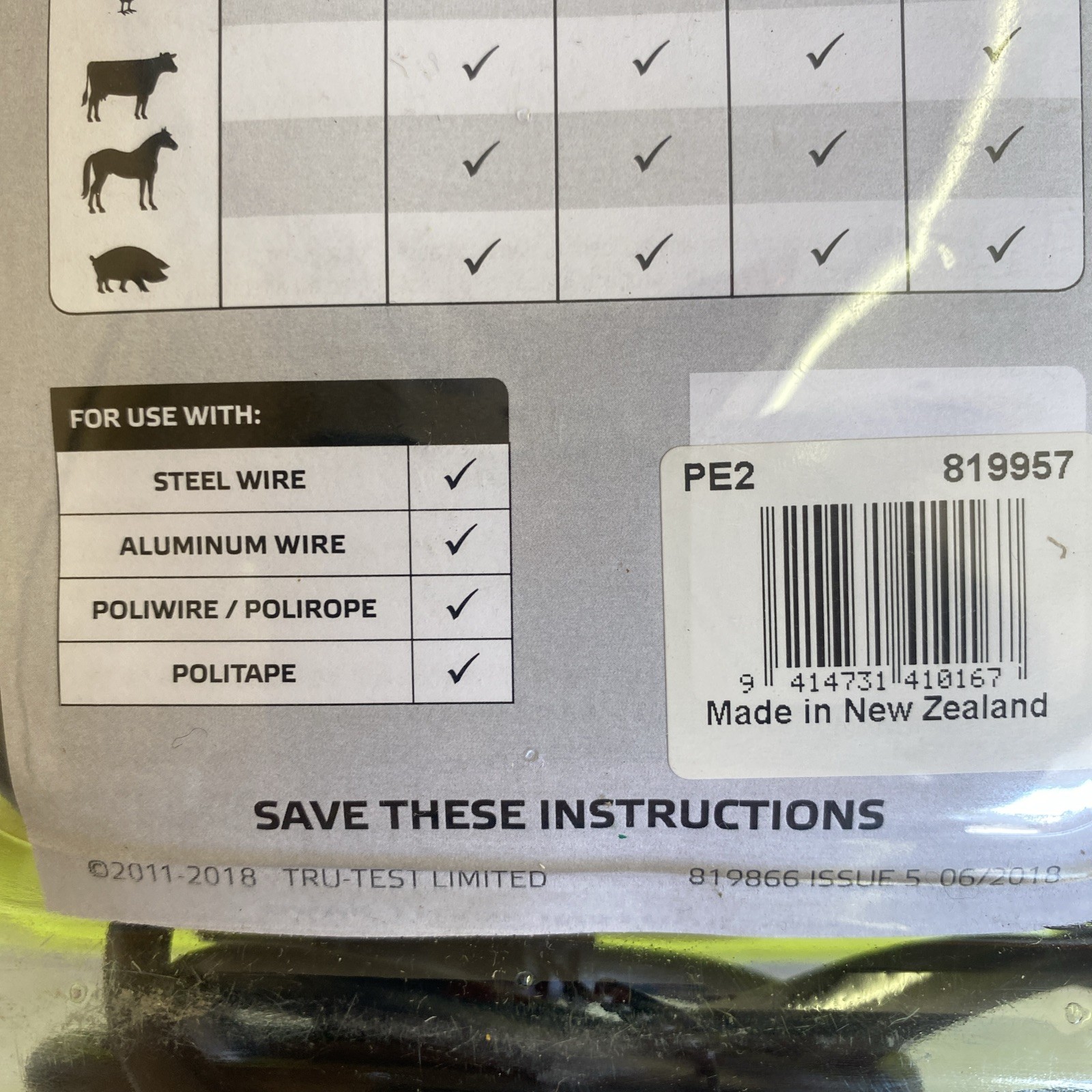 Patriot PE5 Electric Fence Energizer 5 Miles/20 Acres 0.20 Joule NIP