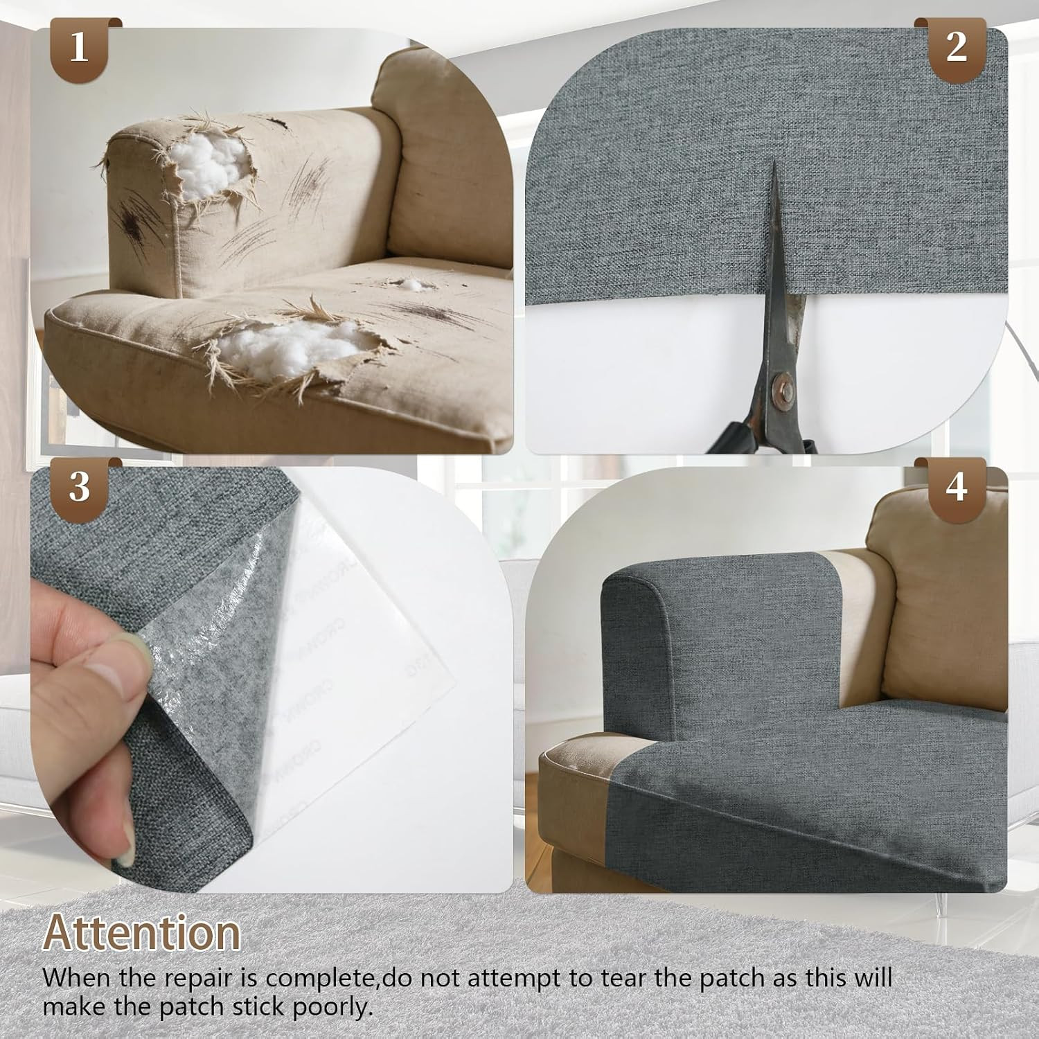 Linen Repair Tape Self-Adhesive Fabric Repair Patch for Repairing Couch Sofas He