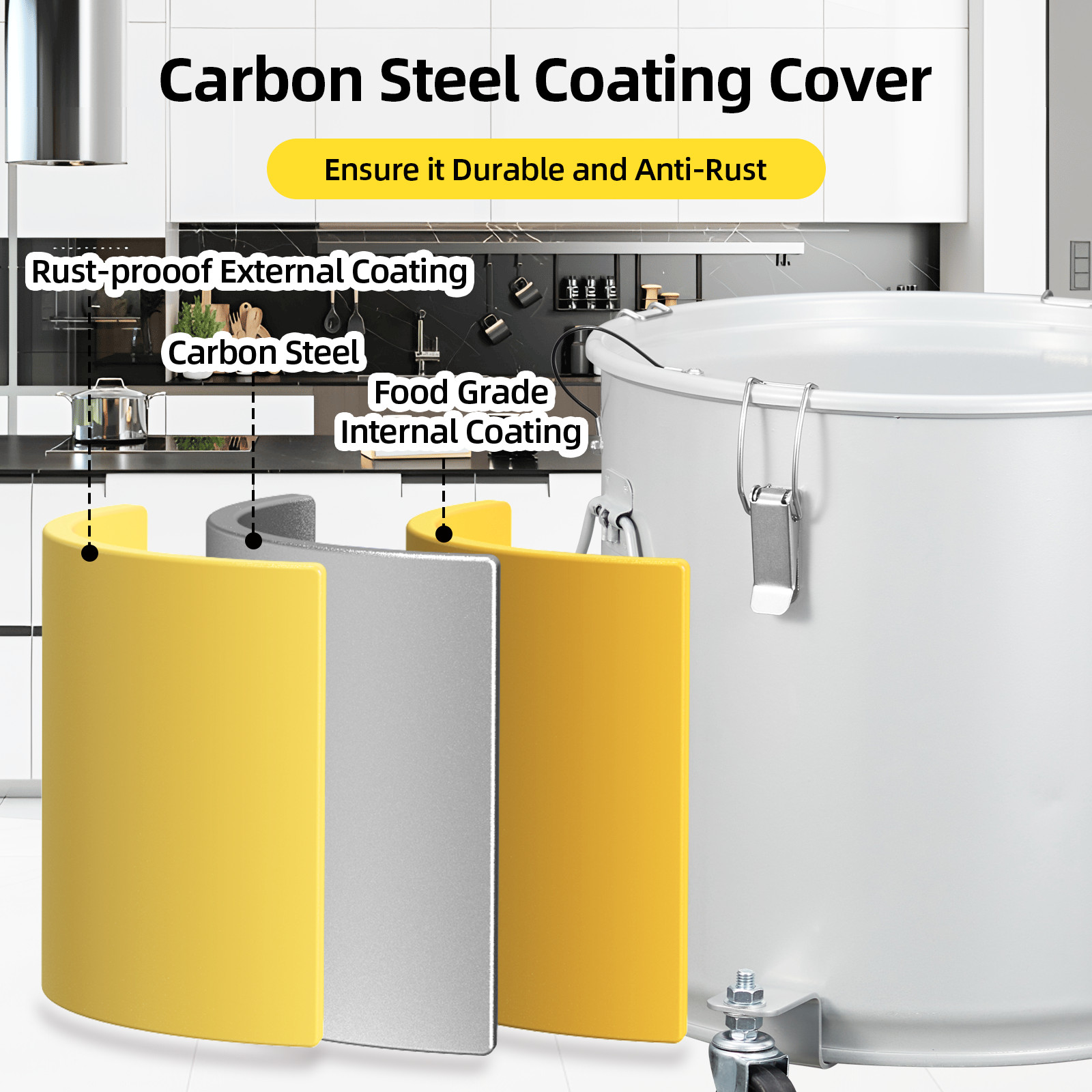 Commercial Oil Storage Container 10 Gallon Leak-Proof Filter Bag Mobile Kitchen