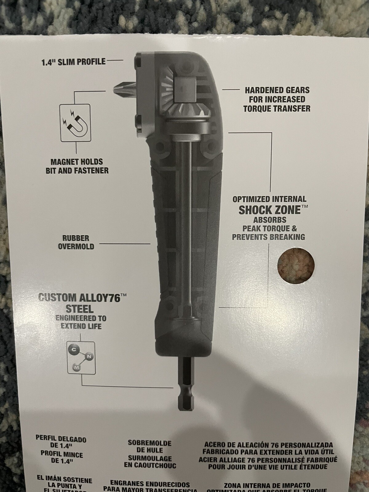 New Milwaukee SHOCKWAVE Impact Right Angle Adapter w/ Optimized Shockzone