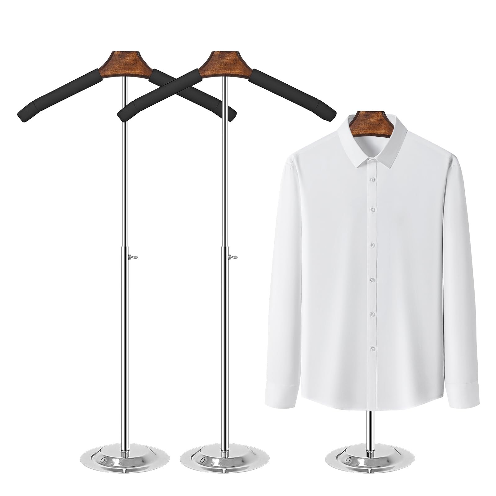 Eunika 2 Pack Adjustable T Shirt Display Flexible 16-31 inches, Brown