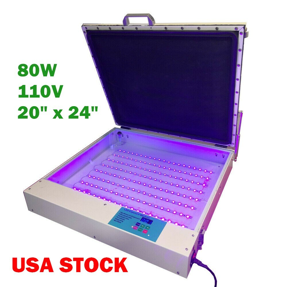 20″ x 24″ Vacuum Exposure Unit LED UV 80W Silk Screen Printing US Stock