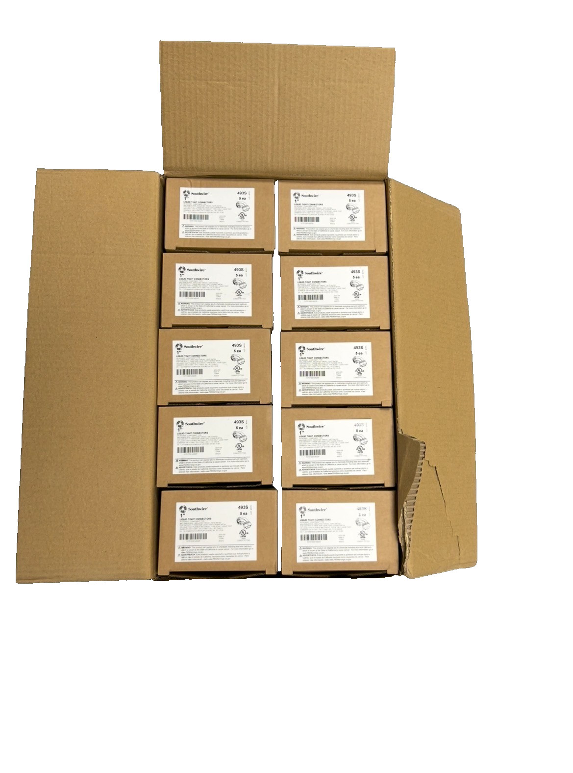 Southwire 493S Liquid Tight Connectors 1″, 90 Degree – Lot of 50