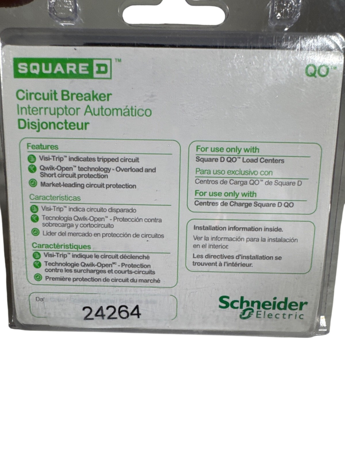 NEW Square D QO 30 Amp 2-Pole GFCI Circuit Breaker QO230GFIC
