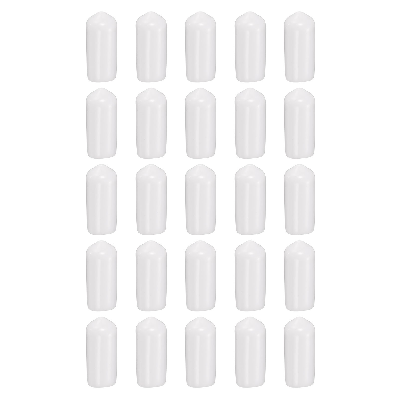 100pcs Round Rubber End Caps 10mm ID Bolt Covers Vinyl Screw Protectors, White
