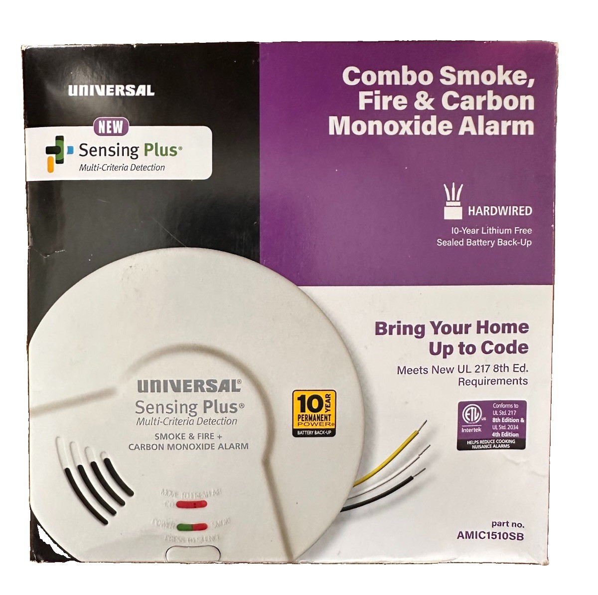 USI Sensing Plus AMIC1510SB Multi Criteria Hardwired Combo Smoke, Fire & Carbon