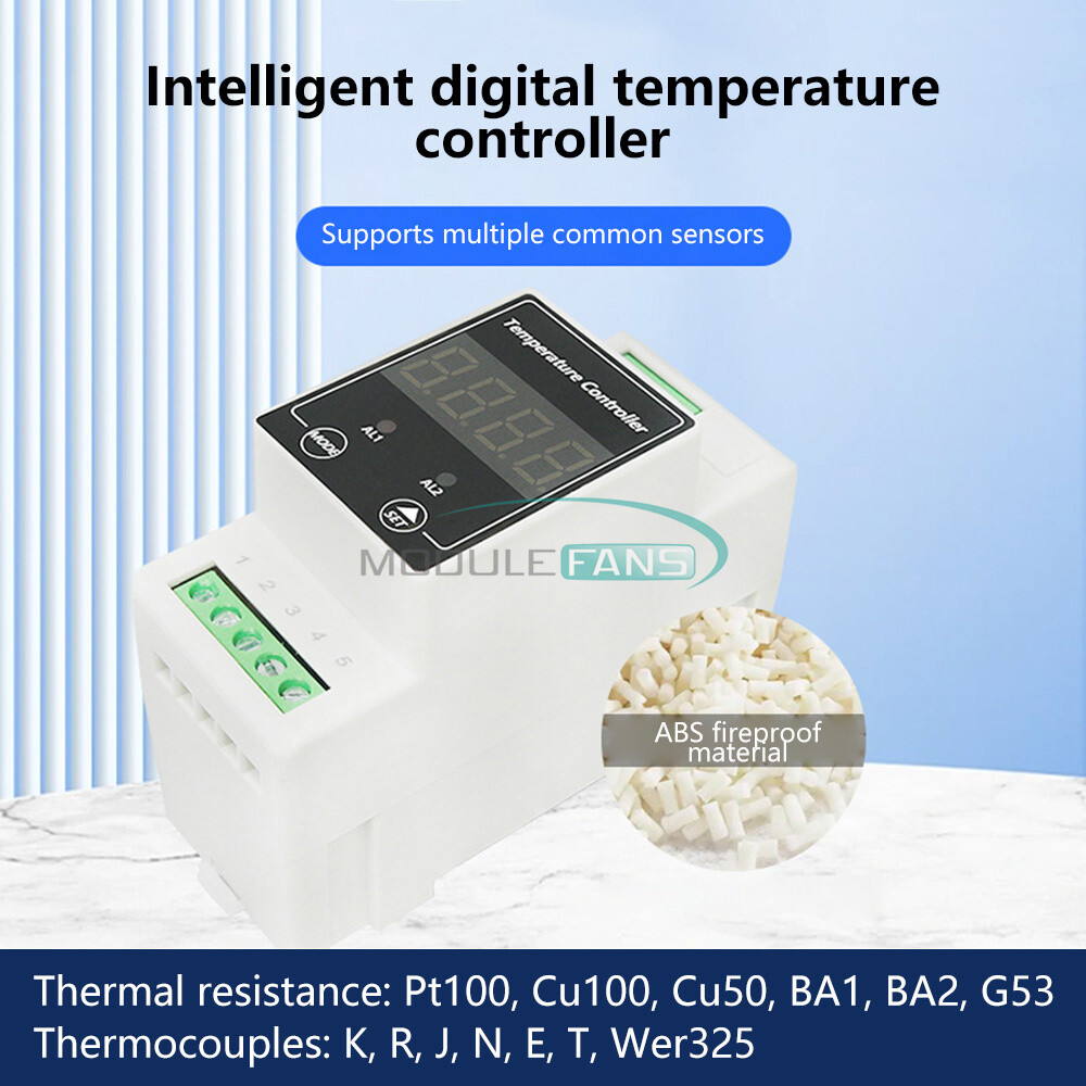 Din Rail Intelligent Digital Temp Controller Thermostat AC100-240V DC8-24V