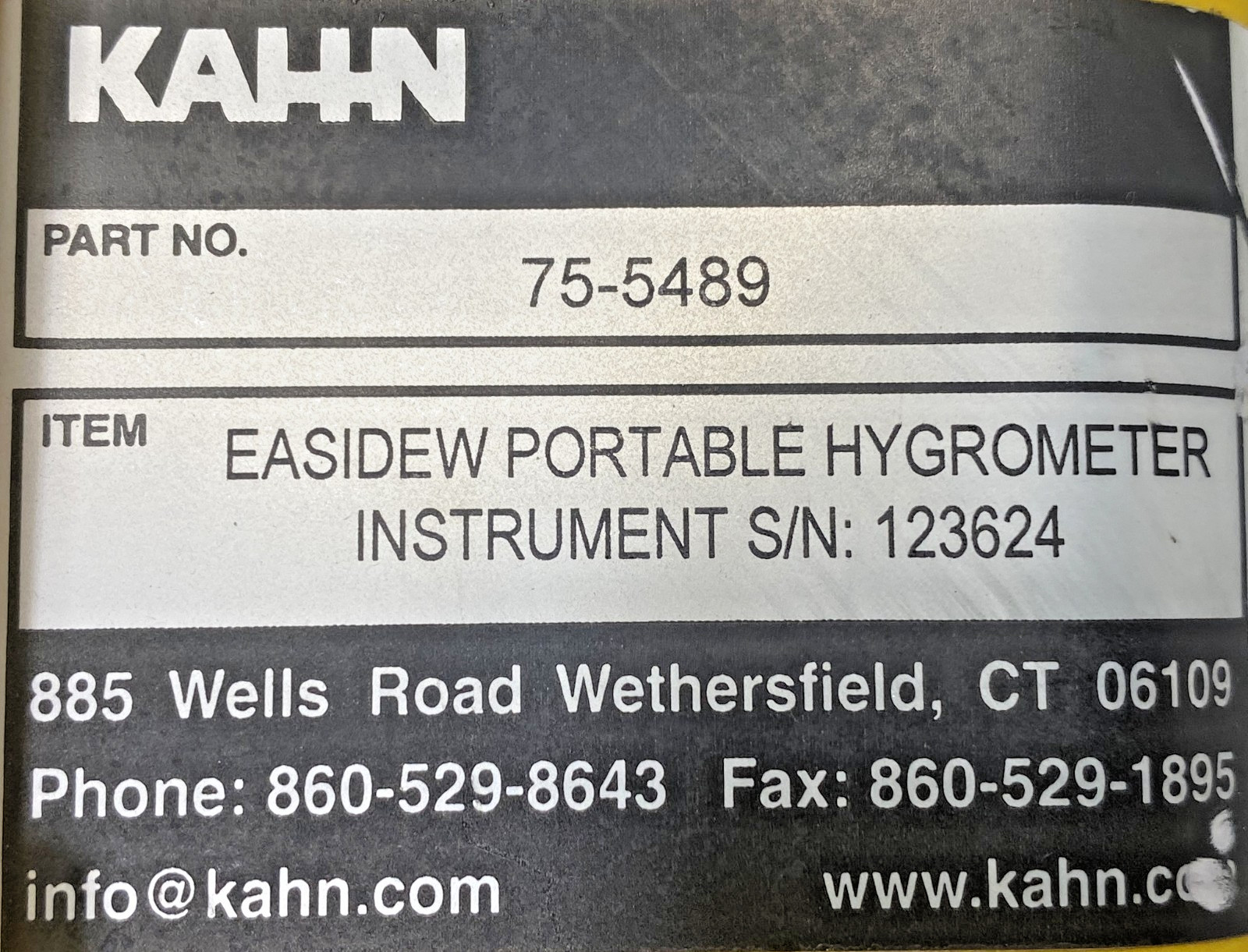 Kahn Easidew Portable Hygrometer 75-5489 Moisture Spot-Checker No Power