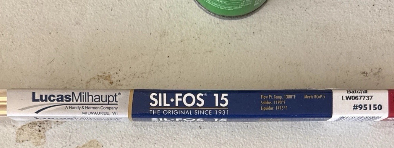 Lucas-Milhaupt 95150 Sil-Fos 15 Silver Solder Brazing Alloy, 28 Rod Tube