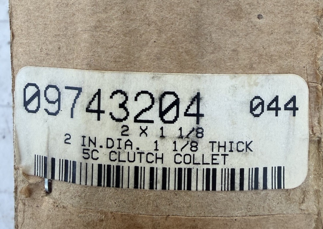 09743204 Steel 5C Step Collet 2 X 1 1/8 Msc Value Collection Brand New