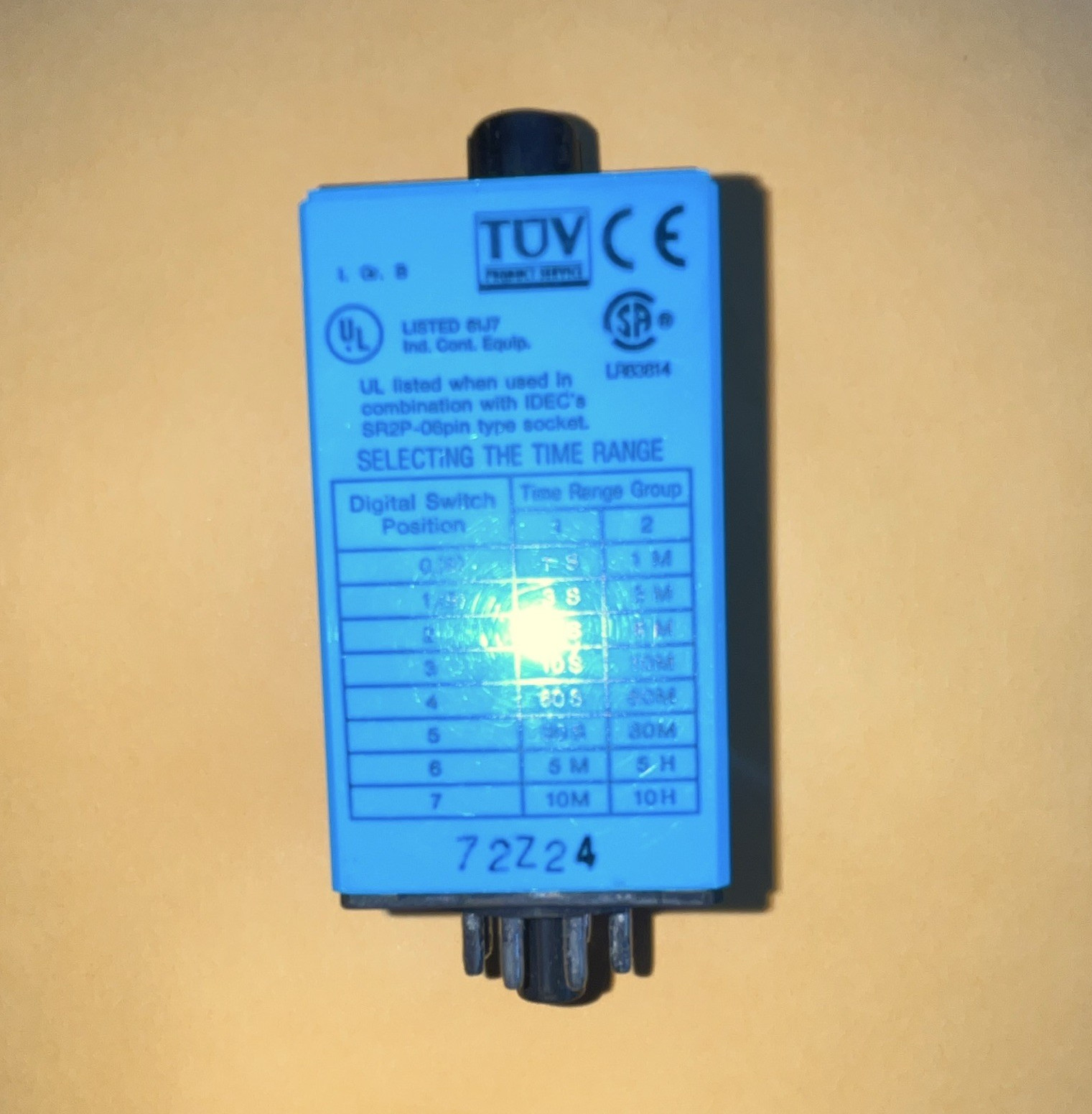 IDEC RTE-P11 Delay-On Timer Relay 120VAC Coil 10A 8-Pin SPDT Industrial