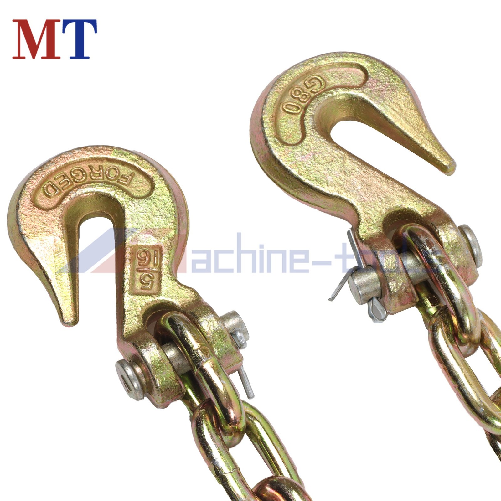 2 Pack G80 Transport Binder Chain 5/16in x10.3ft 4900lbs Safe Working Load