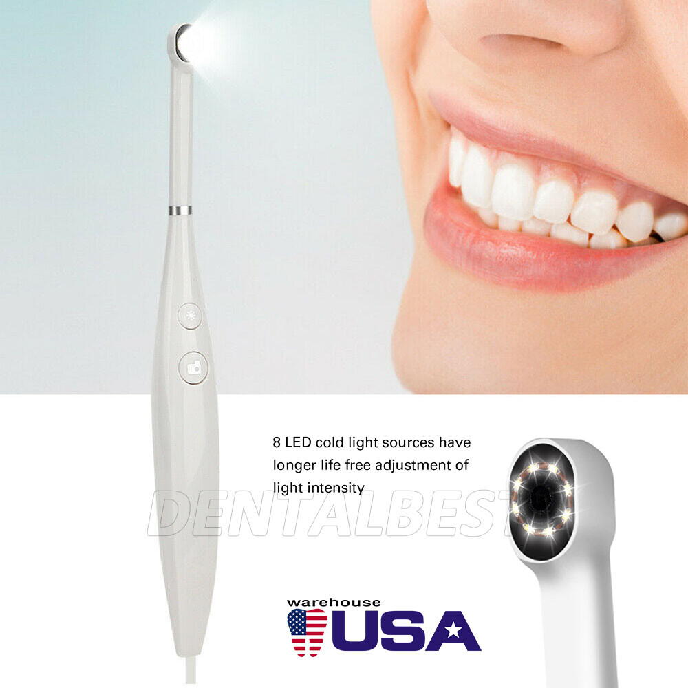 Dental Intraoral Camera USB HD Camera Oral Endoscope 8 LED Lights 3-speed Adjust