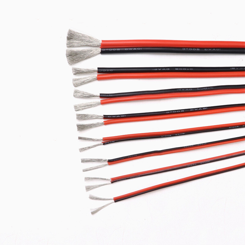 2Pin 8AWG-28AWG Red&Black Silicone Wire Extra Soft Silicone Cable Tinned Copper