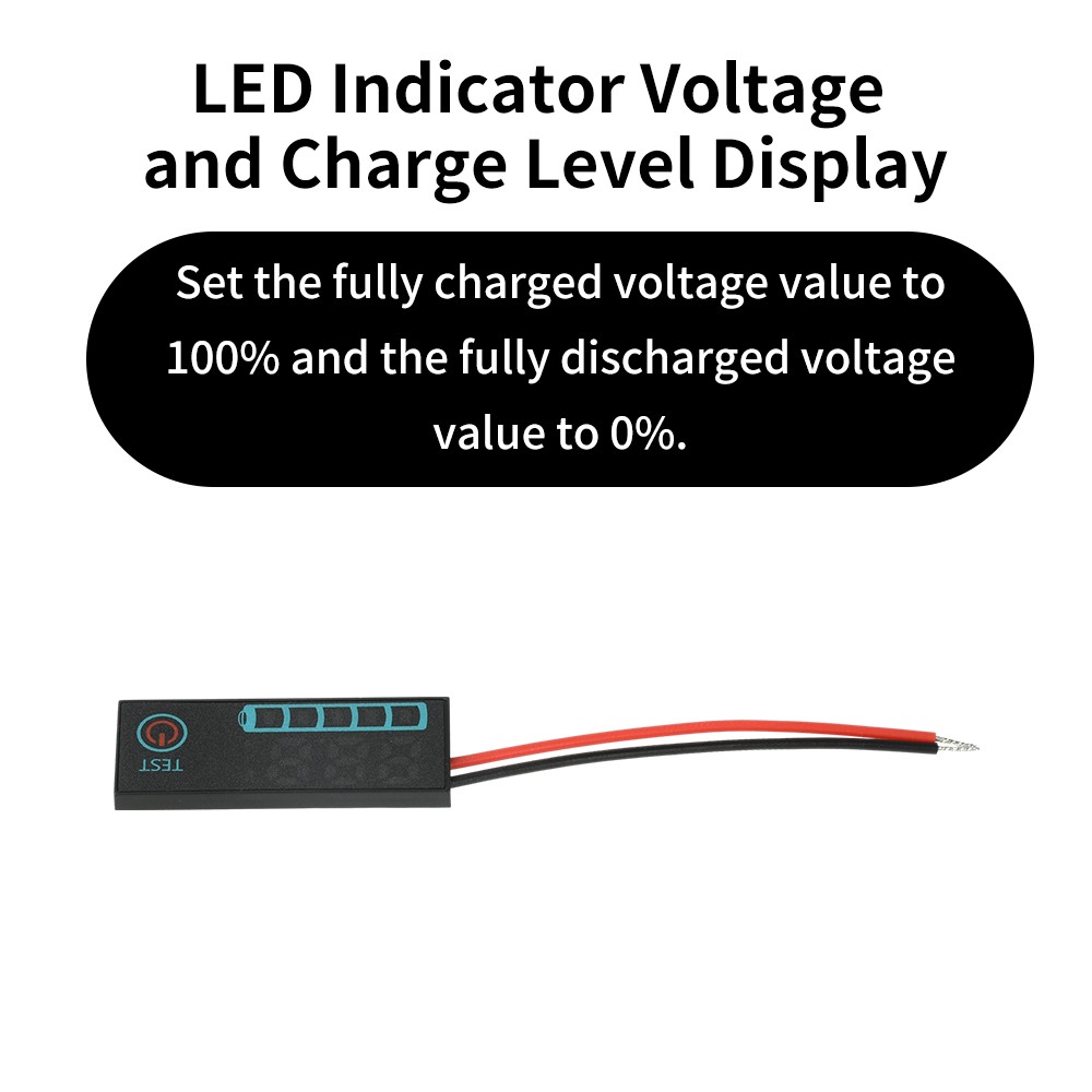 LED Voltage Acid/Li-ion Battery Level Indicator Display Panel w/Power-Off Memory