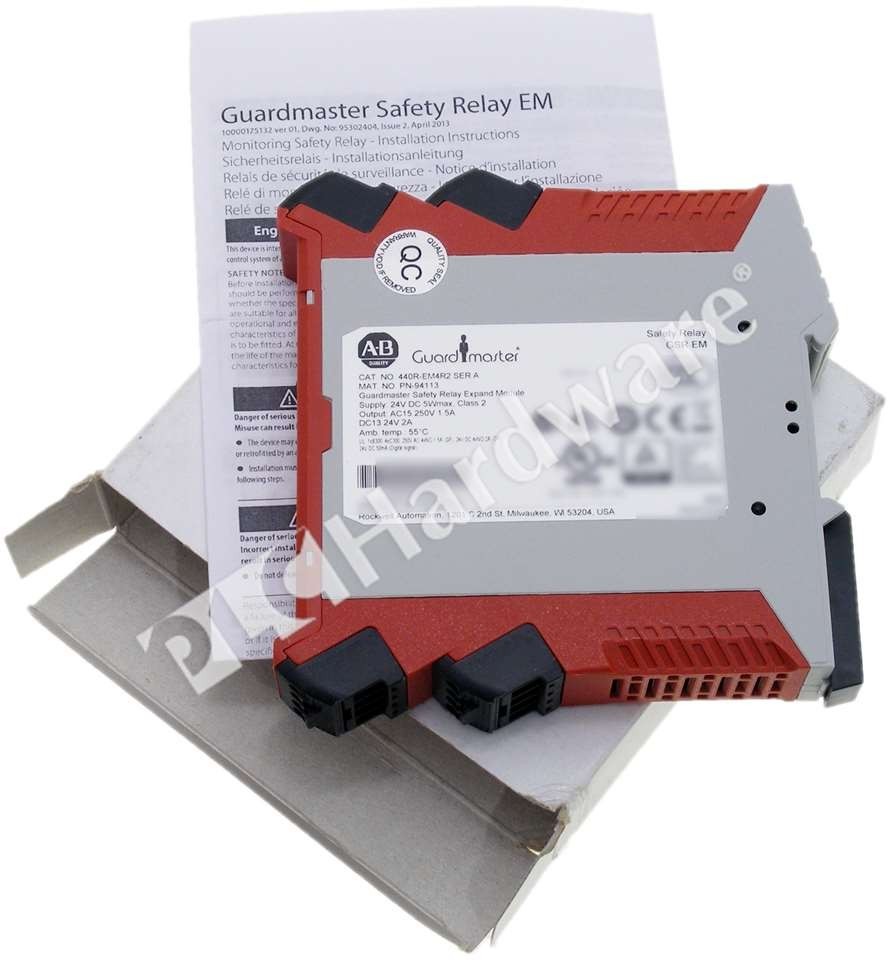 Open Pre-owned Allen Bradley 440R-EM4R2 Series A Guardmaster Expansion Module