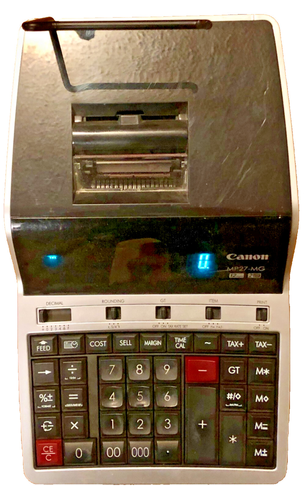 Canon MP27-MG Printing Calculator 12 Digit Heavy Duty Desktop 120V AC Used