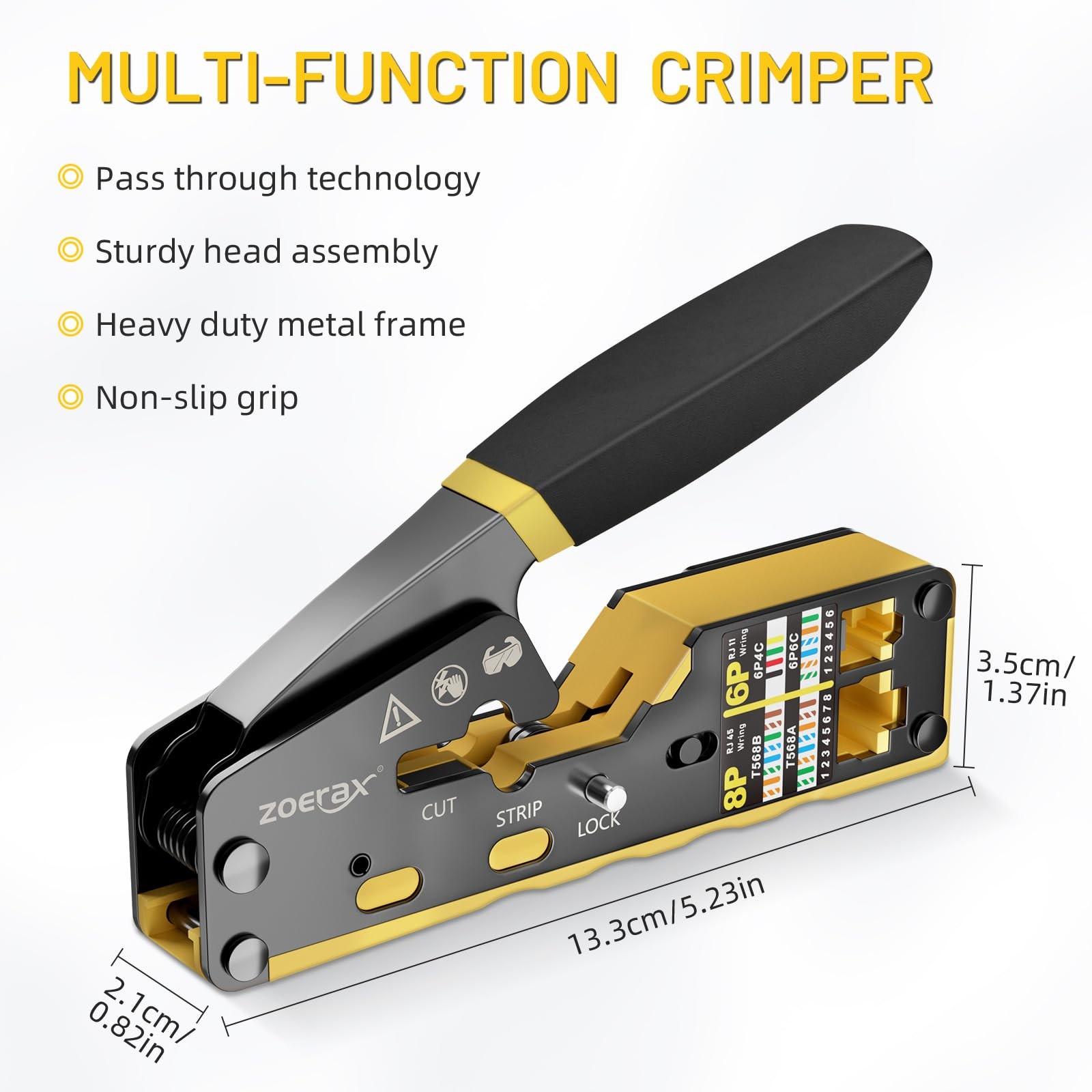 RJ45 Crimping Tool Ethernet Crimp Tool Crimper for RJ11/RJ12 Standard, RJ45 P…