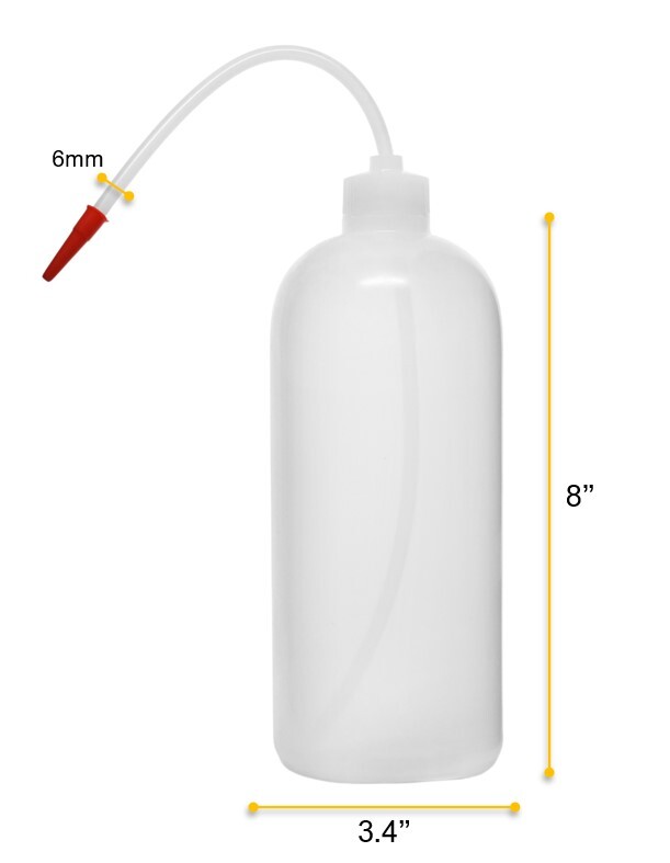 Wash Bottle, 1000ml – Polyethylene – Flexible Delivery Tube – Eisco Labs