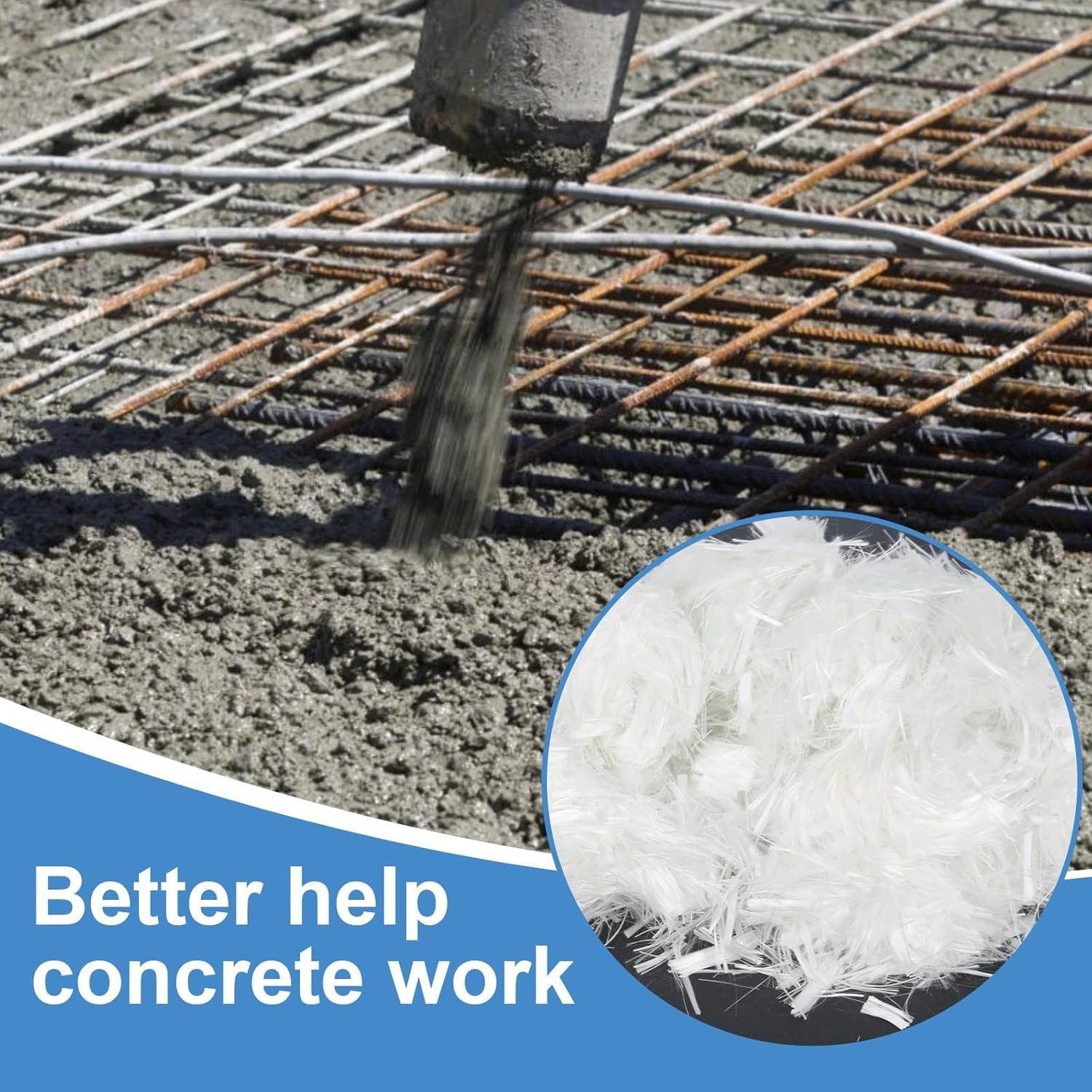 5Lb, Fiberglass, Fiberglass for Concrete, Chopped Fiber Glass, Concrete Fiber, R