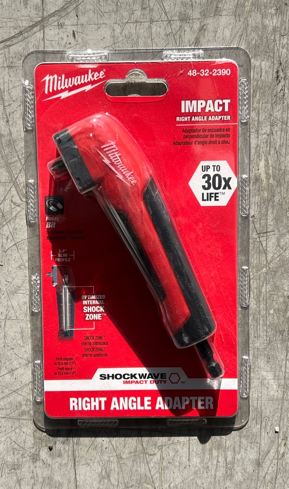 Milwaukee Shockwave 48-32-2390 Right Angle Adapter – Red