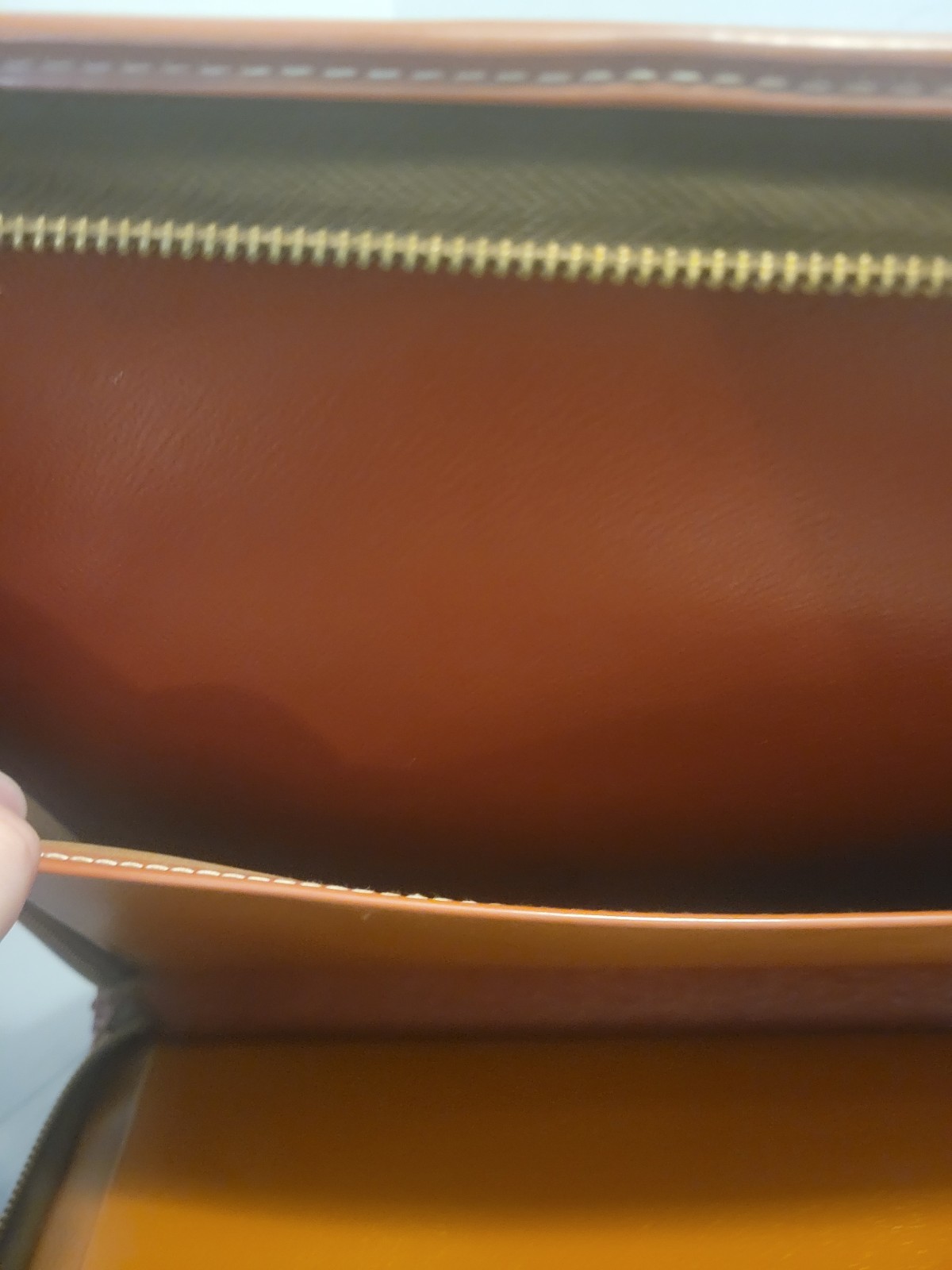 Vintage Brown Leather Split Cowhide Portfolio Organizer Case Zips Conmar