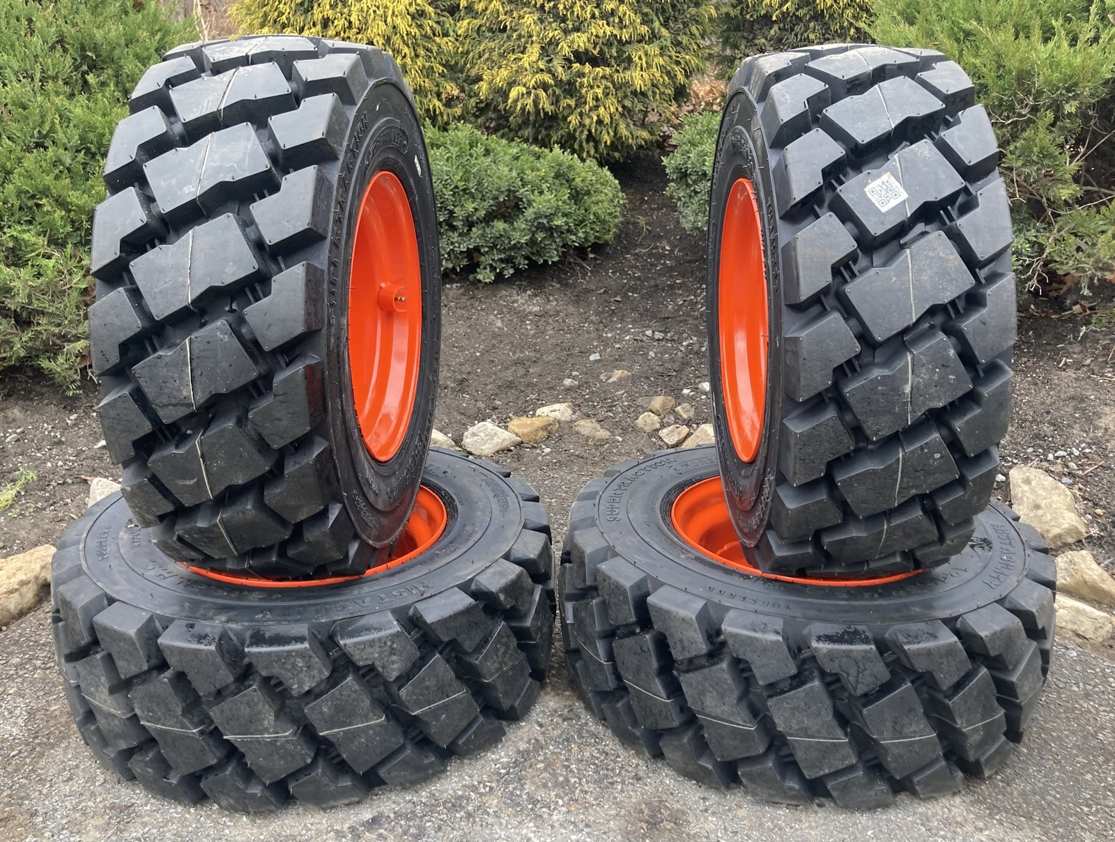 1 or 4-Heavy Duty 12-16.5 SKS-7 Skid Steer Tires/Rims for Bobcat & more-12X16.5