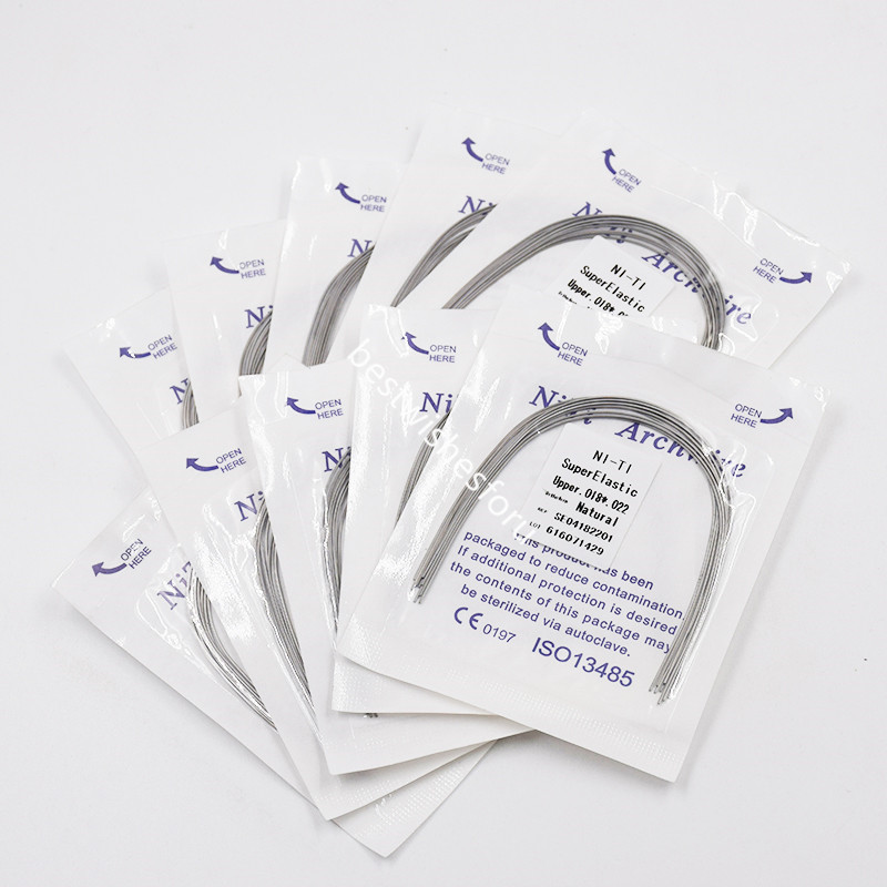 10 Pcs Dental Orthodontic Arch Wire Rectangular Round Niti Super Elastic Natural