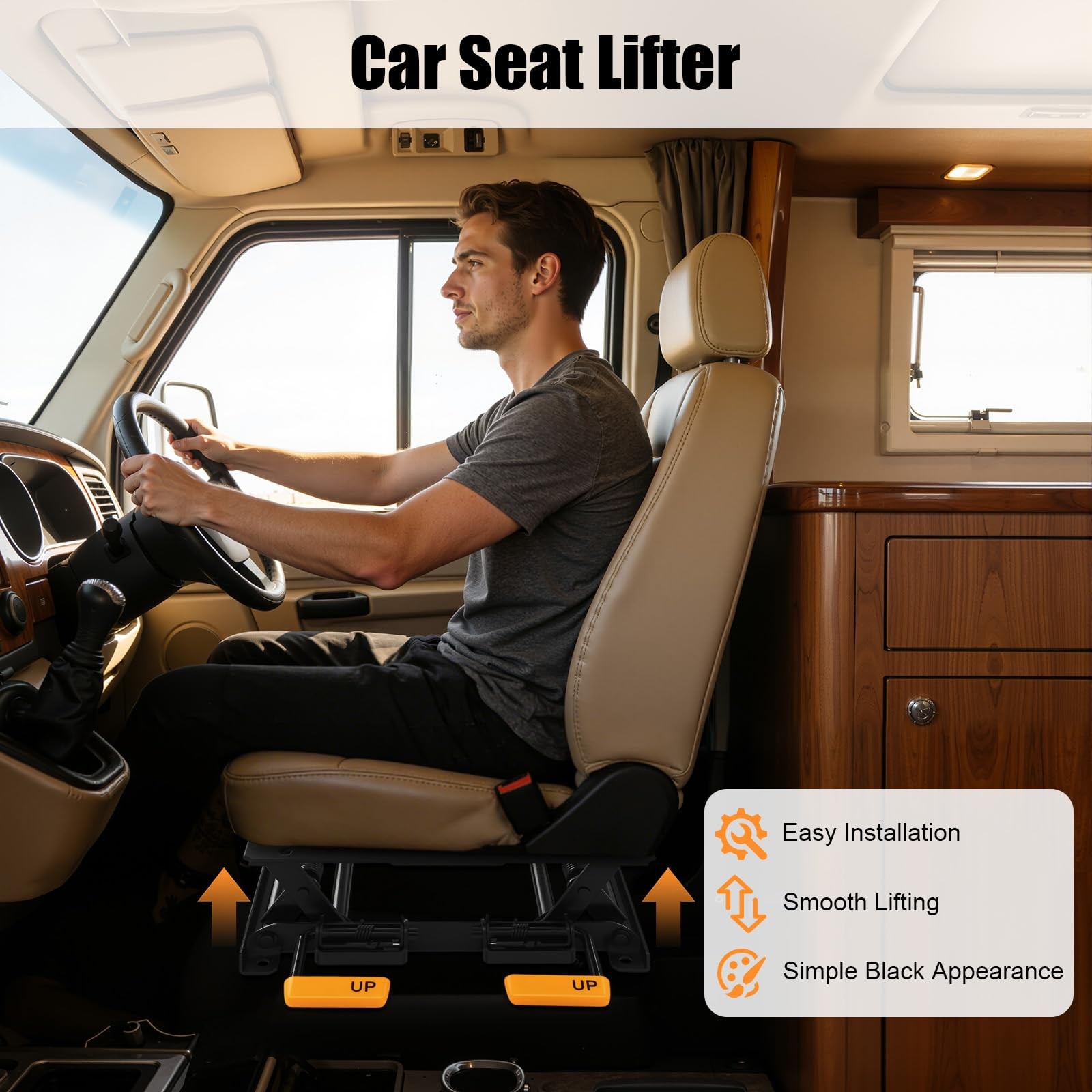 Car Seat Height Adjuster 2.76-5.12in Lift for RVs Commercial Vehicles Vans