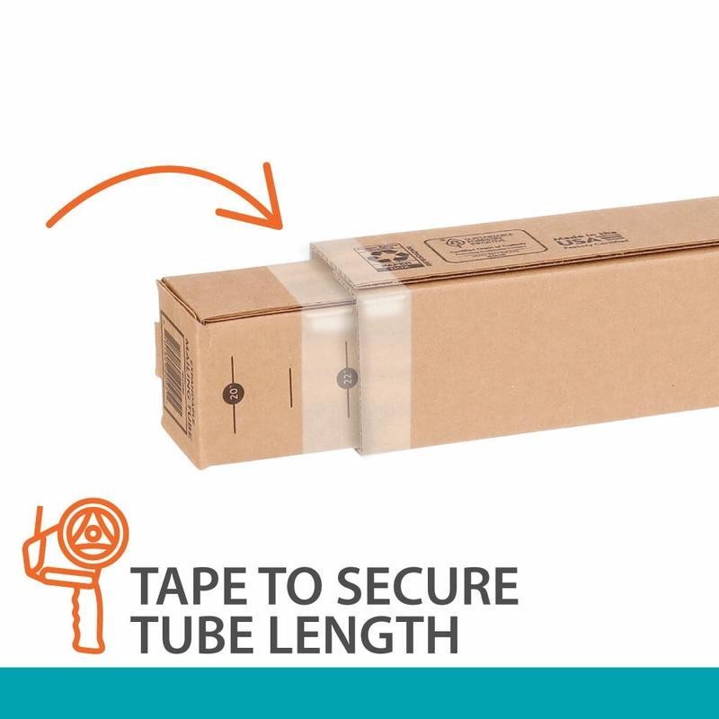 Recycled Telescoping Square Mailing Tube 20 To 38 Inch Kraft Corrugated 6 Pack