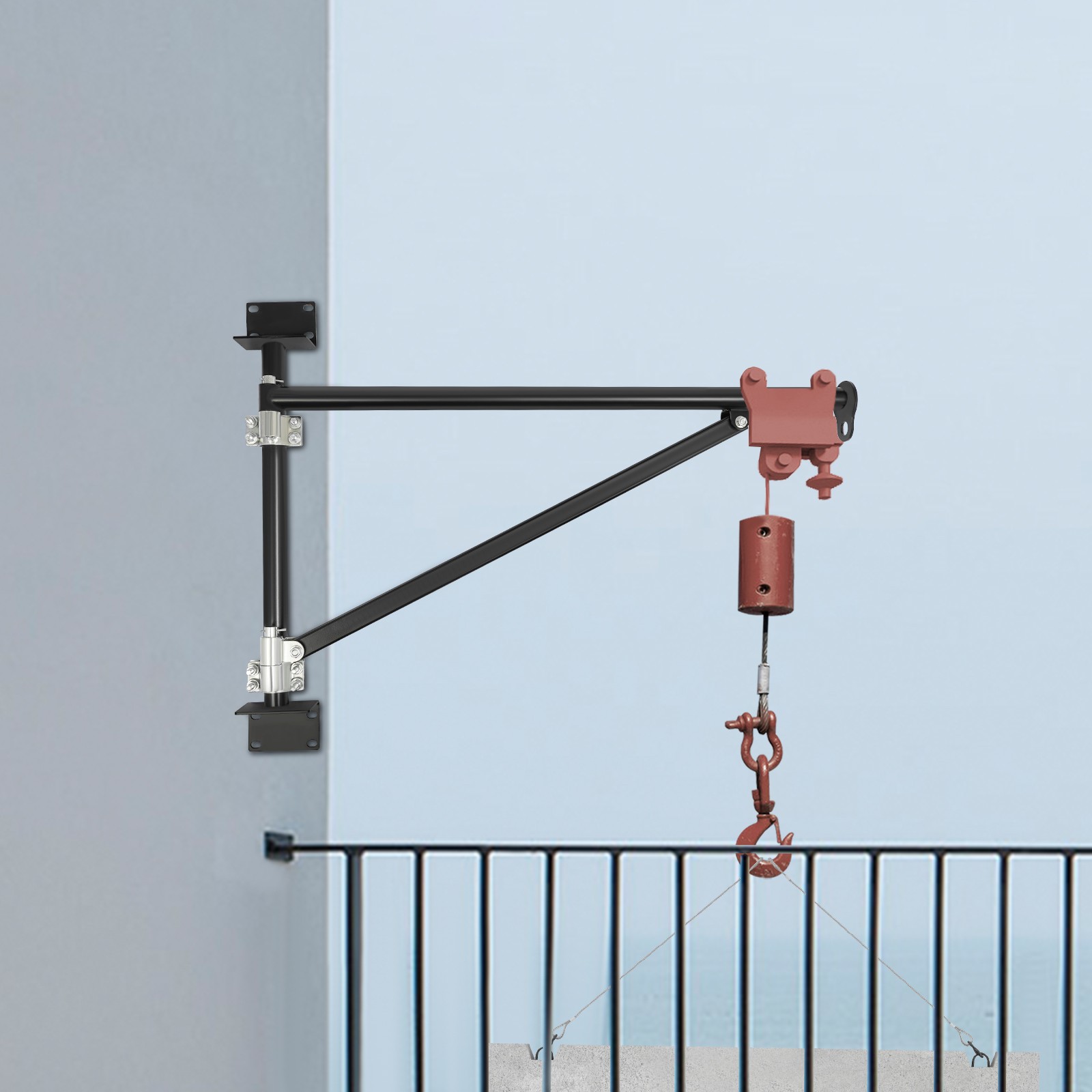 Wall Mount Crane Bracket, Alloy Steel Hoist Bracket, Crane Swing Arm with Pole