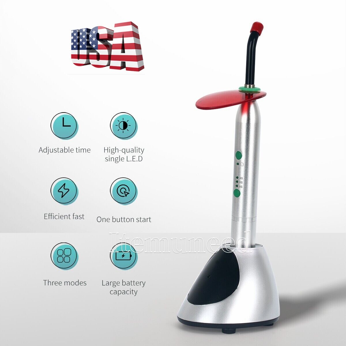 2 Sets Dental Orthodontic Wireless LED Curing Light Cure Lamp YS-C 2700mw/cm²