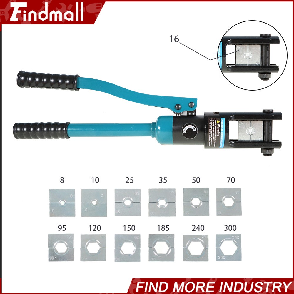 Findmall 16 Ton Hydraulic Clamp Wire Crimper Battery Cable Crimping Tool