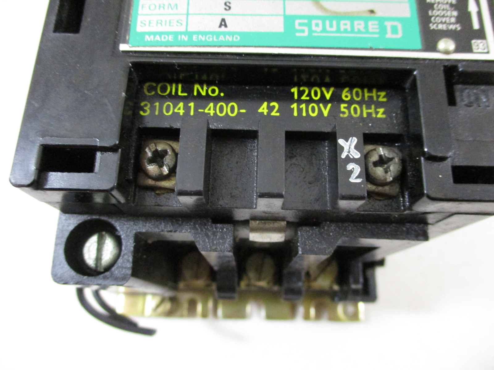 SQUARE D 1502 TYPE SCO-2 FORM S SERIES A STARTER w/31041-400-42 COIL 120V