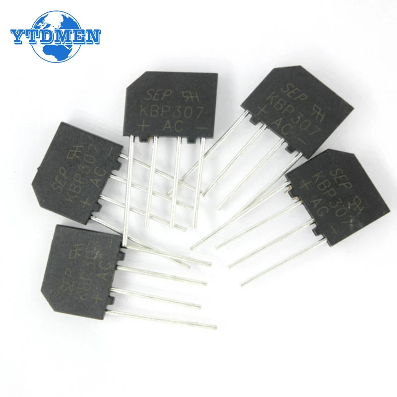 10X Bridge Rectifier KBP307 3A 1000V Flat Bridge Diode Bridge Rectifier For PCB