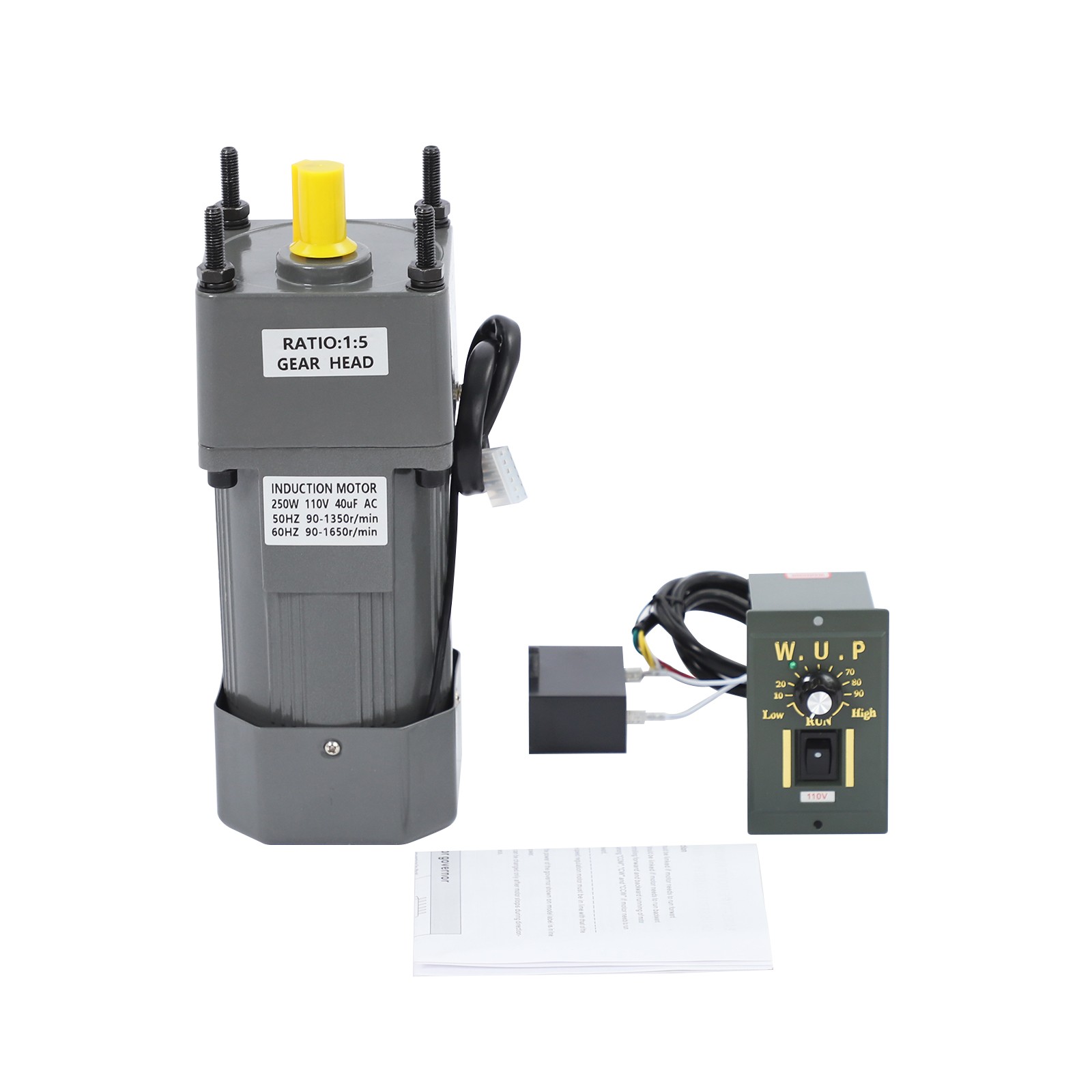 Variable Speed Motor 250W 5K 110v Ac Slow Down Motor Low Speed Mini Gearbox