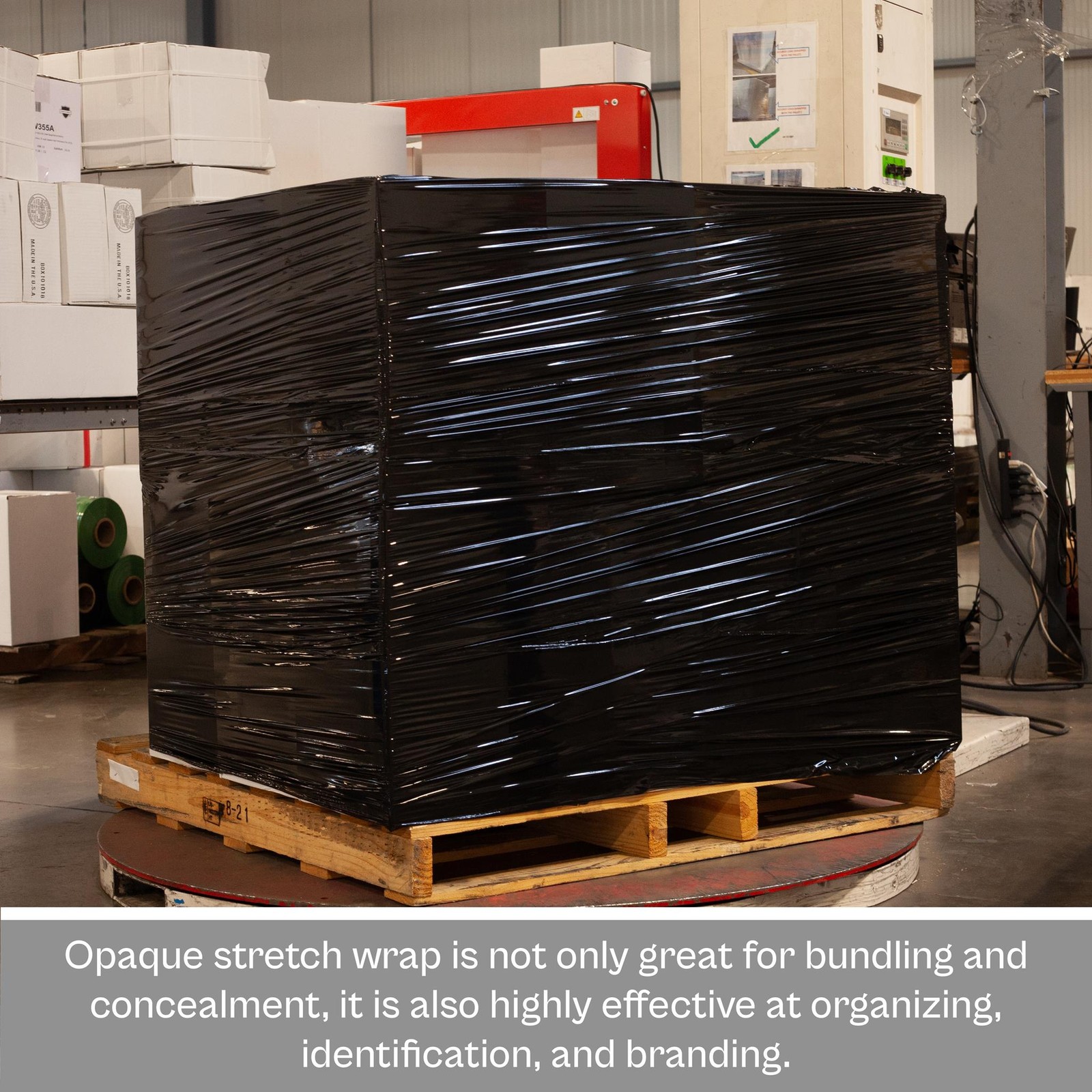 4 Rolls 18″x1000′ Cast Packing Stretch Film Shrink Hand Wrap (100 Ga) Dark Black