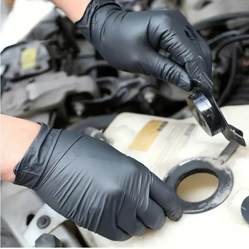 Black Nitrile Disposable Gloves 4 & 5 Mil, Latex & Powder Free