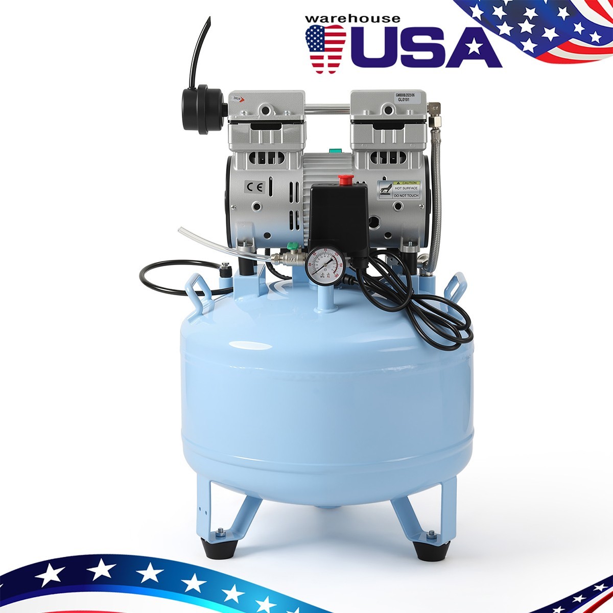 40L/24L Portable Dental Air Compressor Oil Free Silent Air Pump For Dental Chair