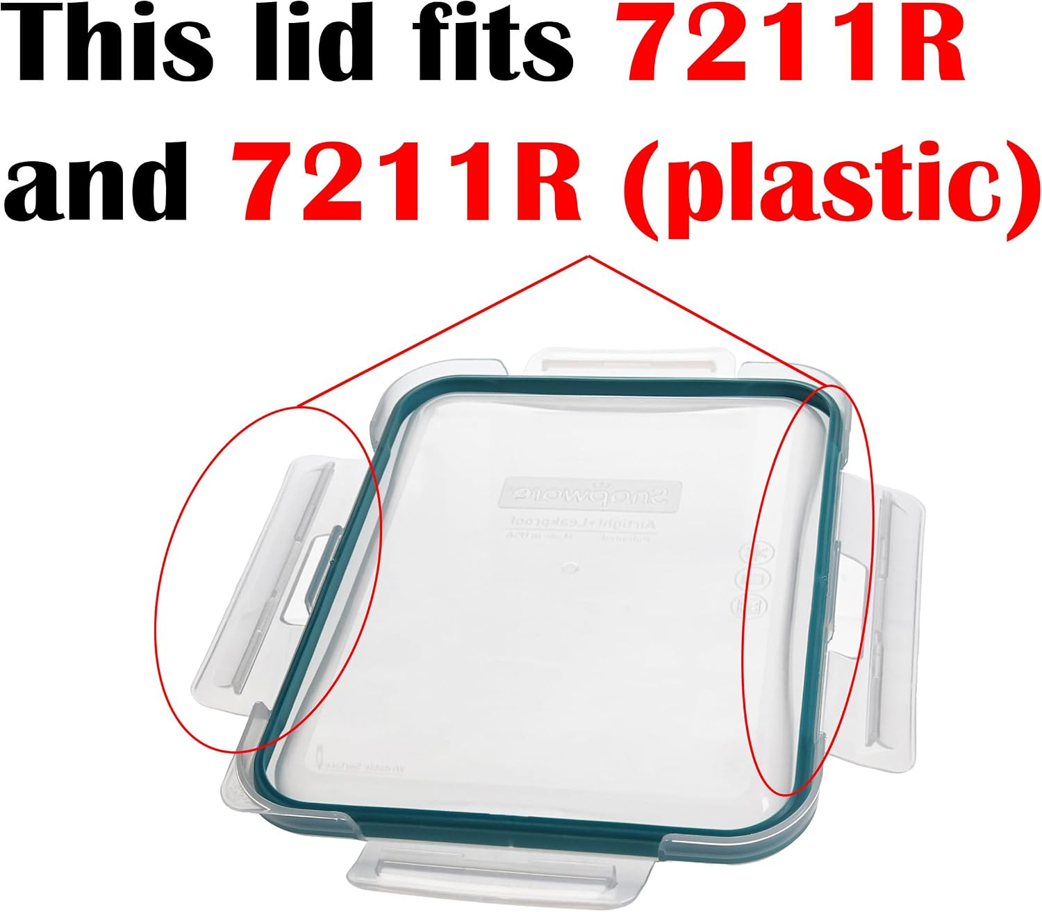 7211R-PC 6-Cup Clear Lid with Juniper Green Gasket – Made in USA | Bpa-Free Plas