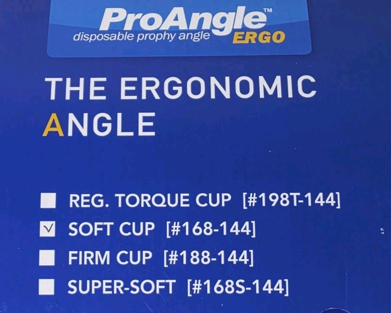 Pac-Dent ProAngle Ergo Disposable Prophy Angle Soft Cup Teal 144ct 168-144
