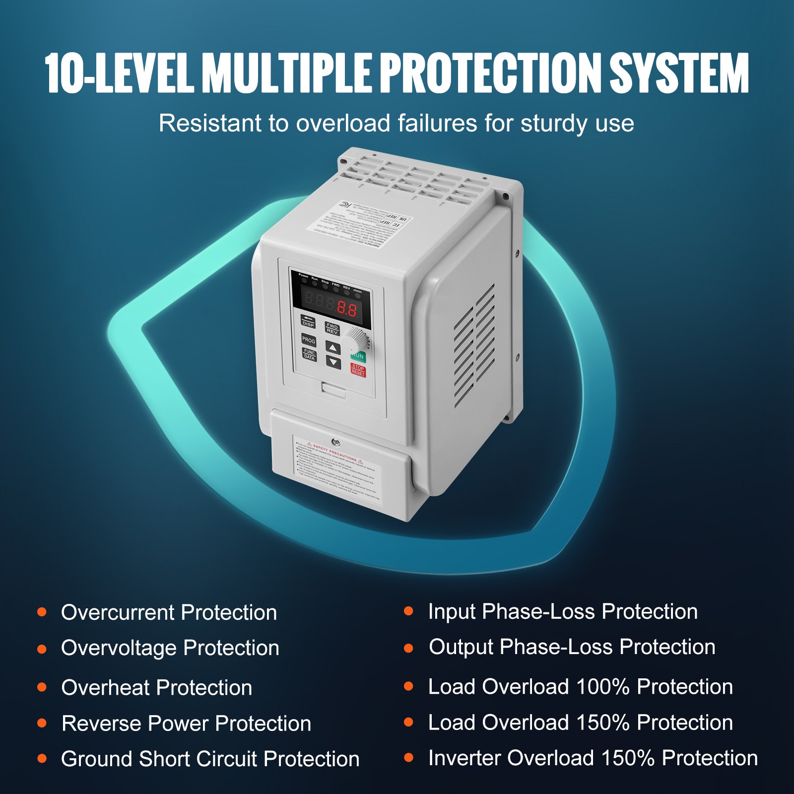 Uimoso 2.2KW 10A 3HP Variable Frequency Drive for 3-Phase Motor Control